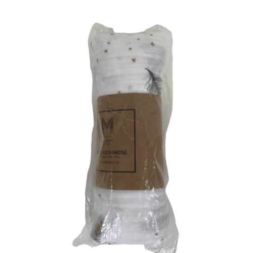 Malabar Baby Organic Cotton Swaddle Blanket, Magical Feathers