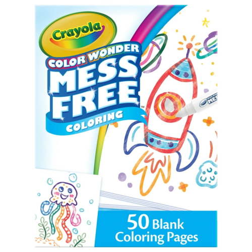 Crayola Color Wonder Mess Free Blank Coloring Pages, 30 Pgs, Toddler Coloring, Beginner Unisex Child