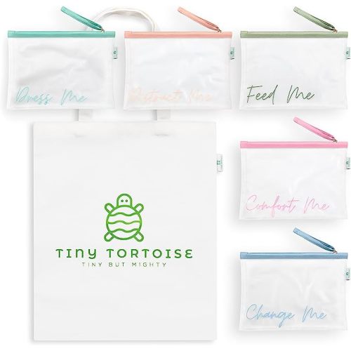 Diaper Bag Organizing Pouches | Set of 6 Including FREE Tote Bag | Baby Travel Essentials | Backpack Organizer | Pack & Go | Baby Shower Registry Gift Ideas