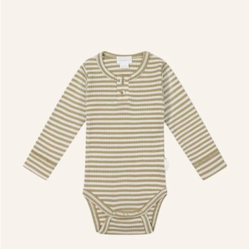 COTTON MODAL BODYSUIT nb / narrow stripe balm/cloud