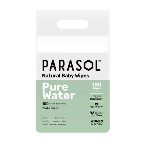 Parasol Natural 99% Pure Water Baby Wipes for Sensitive Skin - 3 Packs - 180ct