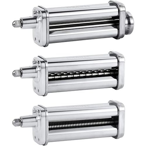Pasta Maker Attachments Set for all KitchenAid Stand Mixer, including Pasta Sheet Roller, Spaghetti Cutter, Fettuccine Cutter by Nevku