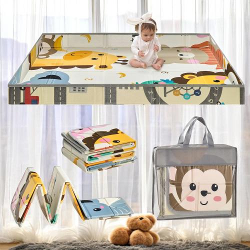 VEVOR 59"x71" Baby Play Mat – Reversible Soft Foam Floor Mat for Crawling, Tummy Time & Toddler Activities