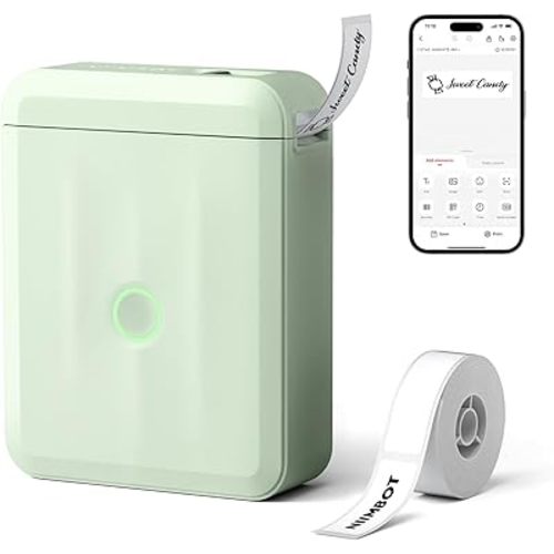 NIIMBOT D110 Upgraded Version Mini Label Maker Machine with Tape, Portable Bluetooth Thermal Printer, Sticker Labeler with Multiple Templates for Office Organization Home Kitchen School, Green