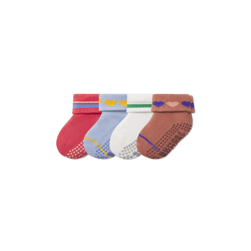 Baby Hearts Gripper Sock 4-Pack (6-12 Months)