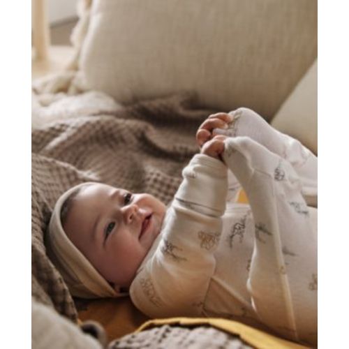 Baby Cotton 2-Way-Zip Footed Sleep & Play Coverall & Cap, 2 Piece Set