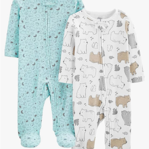 Simple Joys by Carter's Baby Neutral 2-Pack Cotton Footed Sleep and Play