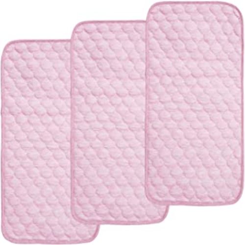 BlueSnail Bamboo Quilted Thicker Waterproof Changing Pad Liners, 3 Count (Pink)