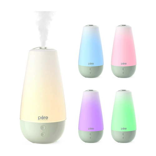 Pure Enrichment PureBaby 3-in-1 Whisper-Quiet Humidifier - Color Changing Night Light, & Essential Oil Diffuser for Baby Nursery & Kids Bedroom (Whisper Green)