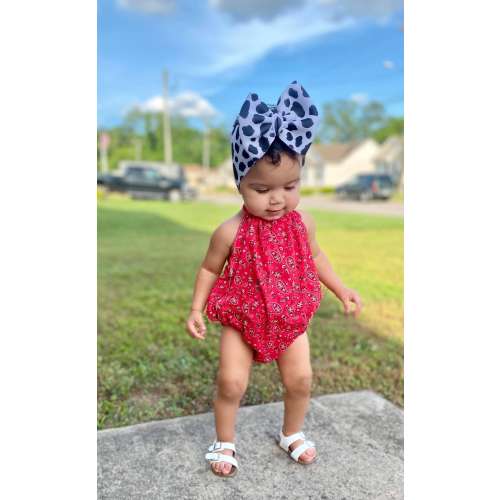 Paisley Bubble Romper - Bandana print girls clothing - toddler rompers - western