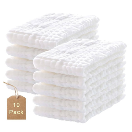 10-Pack Burp Cloths,100% Cotton Muslin Thickened Baby Burp Cloths Super Soft and Absorbent, Newborn Towels 20" x 10"(White) : Amazon.com.au: Baby