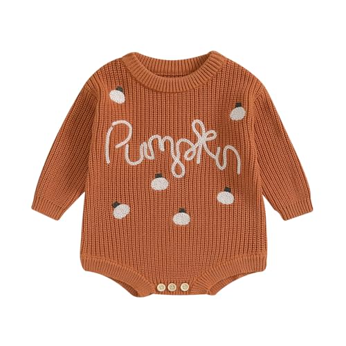 Adobabirl Baby Girl Boy Knitted Sweater Bubble Romper Long Sleeve Jumpsuit Festival Outfit Fall Winter Spring Clothes
