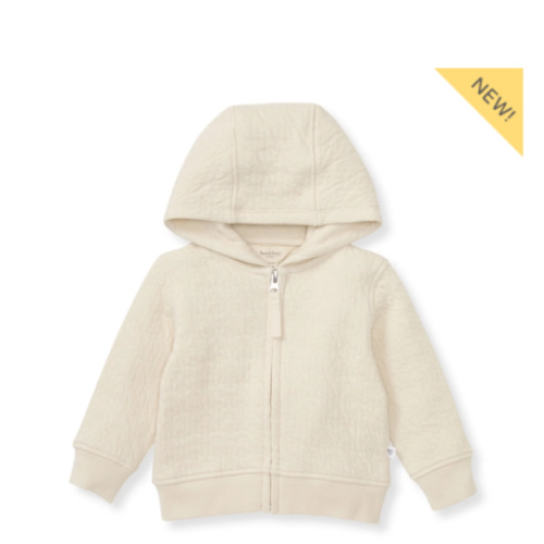 Organic Cotton Quilted Bee Baby Jacket Oat