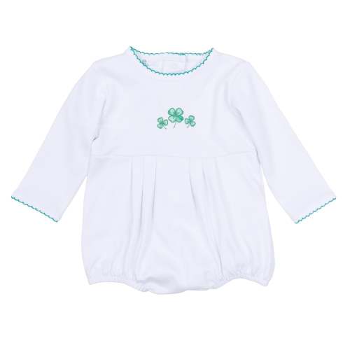 Lucky Little Ones Embroidered Long Sleeve Bubble - Green