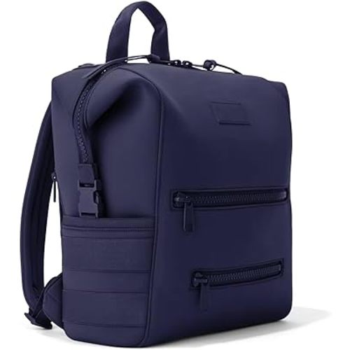 State of Bliss Diaper Bag Backpack Durable Navy Neoprene with Changing Pad and Bottle Pockets, Large | Hands-free wrangling for Parents On-the-Go