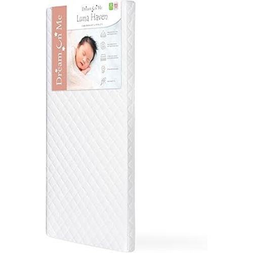 Dream On Me Luna Haven 2" Cradle Mattress, Waterproof Cover, Fiber Core, Greenguard Gold Certified, Proudly Made in USA