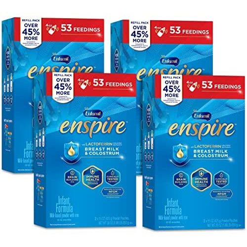 Enfamil Enspire Baby Formula with Immune-Supporting Lactoferrin, Brain Building DHA, Our Closest Formula to Breast Milk, Refill Boxes, 30 Oz (Pack of 4)