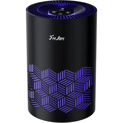 FreAire Air Purifiers for Bedroom Covers Up to 1086 Ft², Air Purifiers for Home, HEPA Air Purifier with Lights, Air Purifier Removes Dust Smoke Pollen Dander Smell, for Home/Pets/Bedroom (Black)