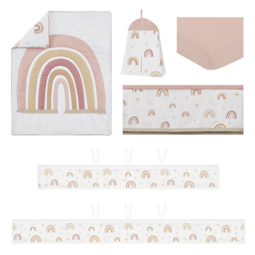 Sweet Jojo Designs Boho Rainbow Crib Bedding Set Breathable Mesh Liner | Wayfair