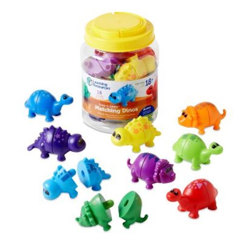 Learning Resources Snap-n-learn Matching Dinos, Fine Motor, Counting & Sorting Toy, 18 Pieces, Ages 18+ Months