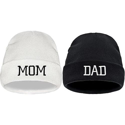 shellspace Mom and Dad Hats, Pregnancy Announcement Gifts for New Mom Dad Grandma Grandparents, New Parents Gifts for Couples