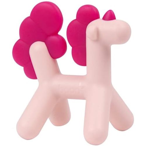 Boon Prance Unicorn Silicone Baby Teether - Dishwasher Safe Baby Teething Toys - Teething Relief for Babies - Baby Items Made Without BPA or PVC - Pink
