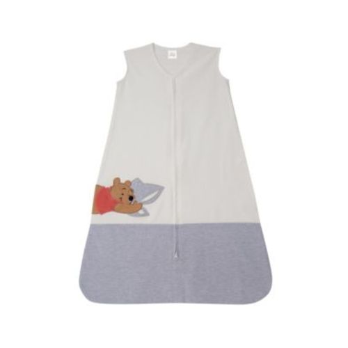 Disney Baby Winnie the Pooh White/Gray Appliqued Cotton Wearable Blanket