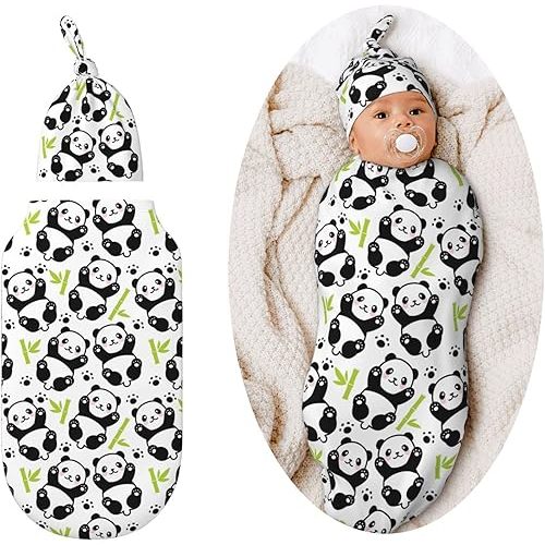 Panda Swaddle Blankets Newborn Receiving Blanket Baby Swaddle Wrap Soft Sleeping Sack for Baby Girls Boys