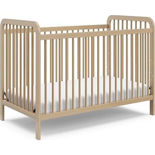 Storkcraft Pasadena 3-in-1 Convertible Crib (Driftwood) – GREENGUARD Gold Certified, Converts to Daybed and Toddler Bed, Fits Standard Full-Size Crib Mattress, Adjustable Mattress Height