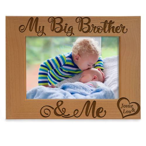 PERSONALIZED - My Big Brother & Me Engraved Picture Frame. Best Big Brother Ever, Birthday, Christmas, Nursery, Photo, Cute, Siblings Gift