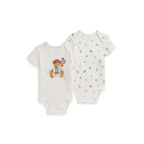 Short-Sleeve Interlock Maritime Bear Bodysuit Box Set, Set of 2 | Over The Moon