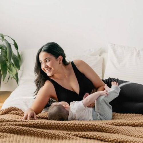 kindred by Kindred Bravely Women's Adjustable Crossover Nursing Bra - Black S: Light Support, Removable Padding, Maternity Bralette