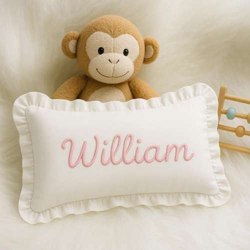 Personalized Christening Gift, Embroidered Baby Name Pillow, Custom Baptism Keepsake, Newborn Nursery Decor, Baby Shower Gift