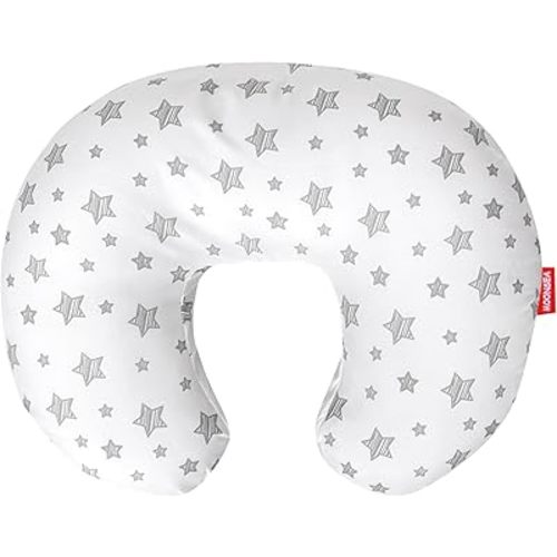 Nursing Pillow Cover White with Star Print, Snug Fits Boppy Nursing Pillows, Breastfeeding Nursing Pillow Slipcovers Super Soft, for Breastfeeding Moms