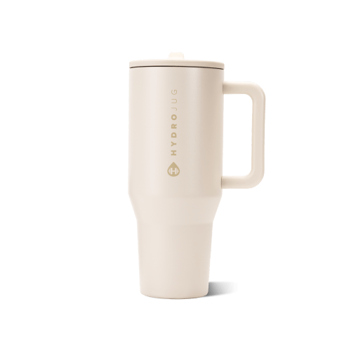HydroJug Traveler 40oz | All-Day Insulated Tumbler with Handle – Cream | HydroJug