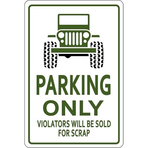 Jeep Parking Only Sign Metal Signs Boys Car Room Garage Tin Signs Posted Wall Decor for Men Bedroom Home Outdoor