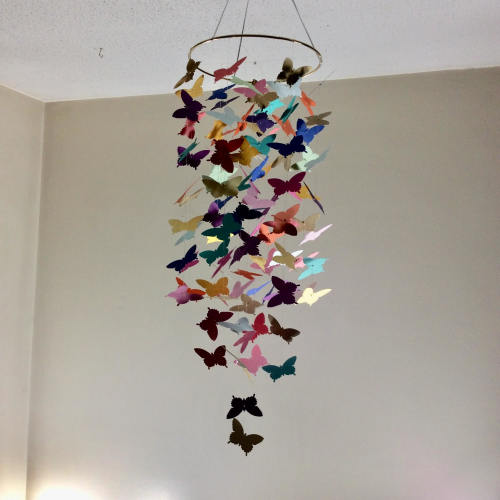 Multi colored fluttering BUTTERFLY mobile! Nursery mobile, Crib mobile, Happy Birthday, Chandelier mobile