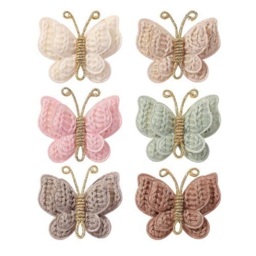Baby Girl Hair Bow Clips Barrettes, 6 Pcs Butterfly Clips Hair Accessories for Infants Toddlers Baby Kids Fine Hair