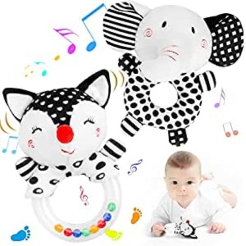 Amazon.com: FPVERA Baby Rattles 0-6 Months: Soft Rattles for Babies 0-6 Months Newborn Sensory Toys, High Contrast Black and White Baby Toys 0-3 Months Plush Rattle Toy for Infant Boys Girls Shower Gift, 2PCS : Toys & Games