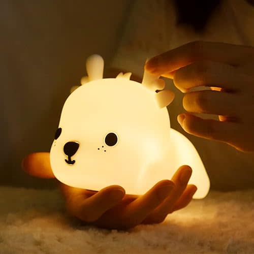 Kids Night Light Sweet Deer,Silicone Nursery Lamp for Baby and Toddler,Animal Night Light for Boys and Girls,Squishy Night Light for Bedroom,Cute Night Light for Kids Room (Deer)