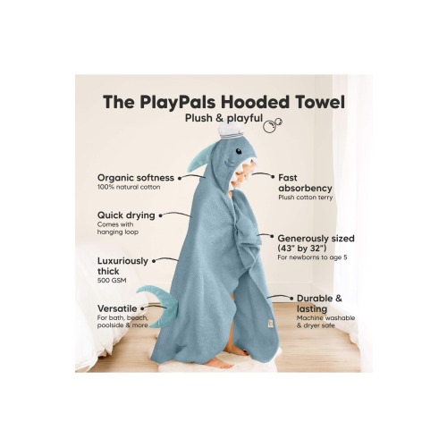 PlayPals Hooded Shark Towel