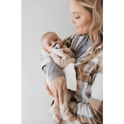 Bamboo Zip Pajamas | Ribbed Cream