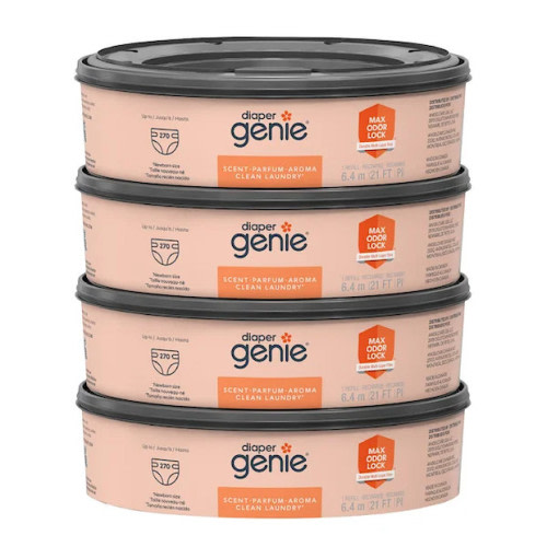 Diaper Genie Clean Laundry Scent Round Refill 4-pack