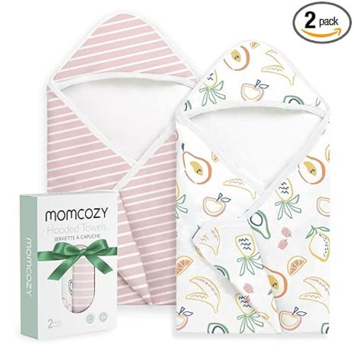Momcozy Baby Towel with Hooded - Ultra Soft & Absorbent Large Bath Towel Set for Comfort & Gentle on Baby's Skin - Shower Gift & Bath Essential & Baby Registry