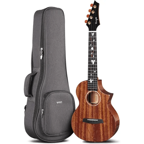 Enya Tenor Ukulele 26 Inch AAA Solid Mahogany Cutaway Gloss Ukelele for beginner Intermediate Advanced(EUT-M6)