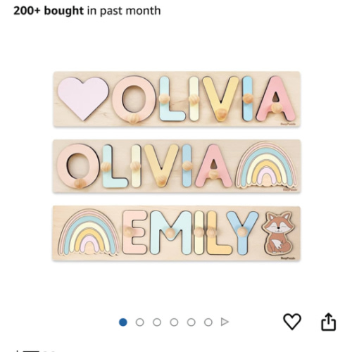 Personalized Name Puzzle Montessori Toys Nursery Decor Customized Puzzle Educational Toy Christmas Gift For a 1 Year Old Gifts Kids Name Sign for Nursery Easter Present for Baby
