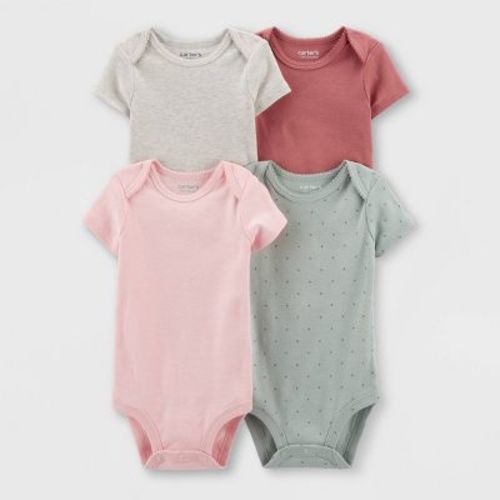 Carter's Just One You® Baby 4pk Basic Bodysuit - Green/gray/pink