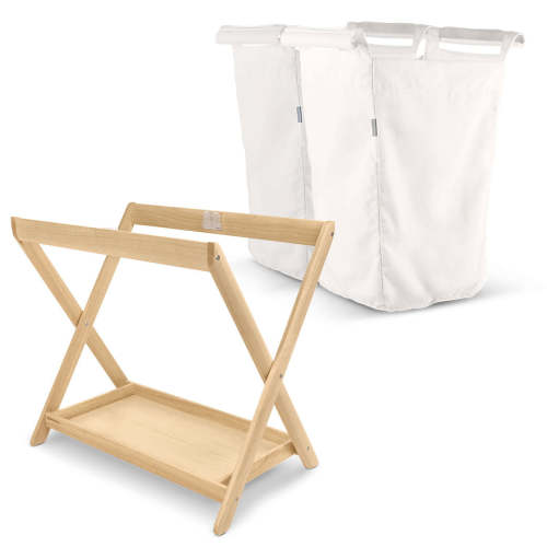 Bassinet Stand + Hamper Insert Bundle - Natural