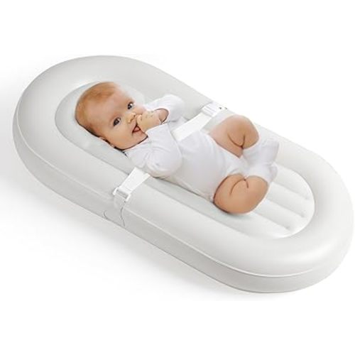 Inflatable Baby Changing Pad in Light Gray, Soft, Lightweight and Portable Diaper Changer Pad, Easy-to-Clean Changing Pads, Suitable for Home and Travel