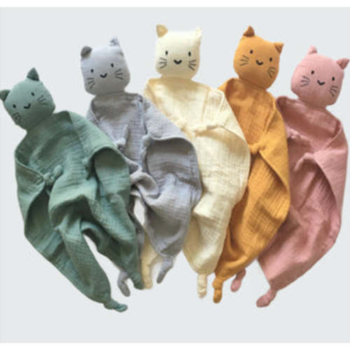 Organic Cotton Kitten Security Blanket / Baby Lovey